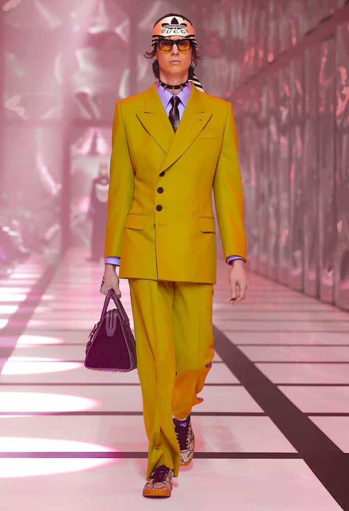 Gucci cheap yellow suit